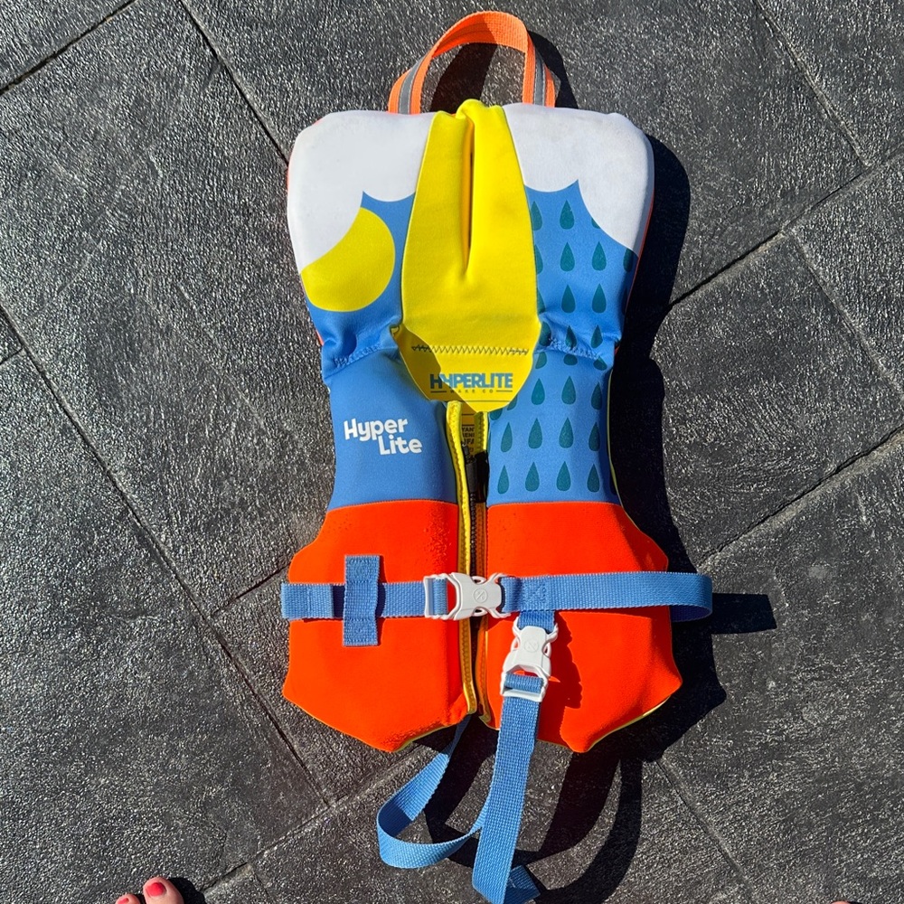 Hyperlite baby Swim Vest - Vibrant Orange, Blue, and Yellow